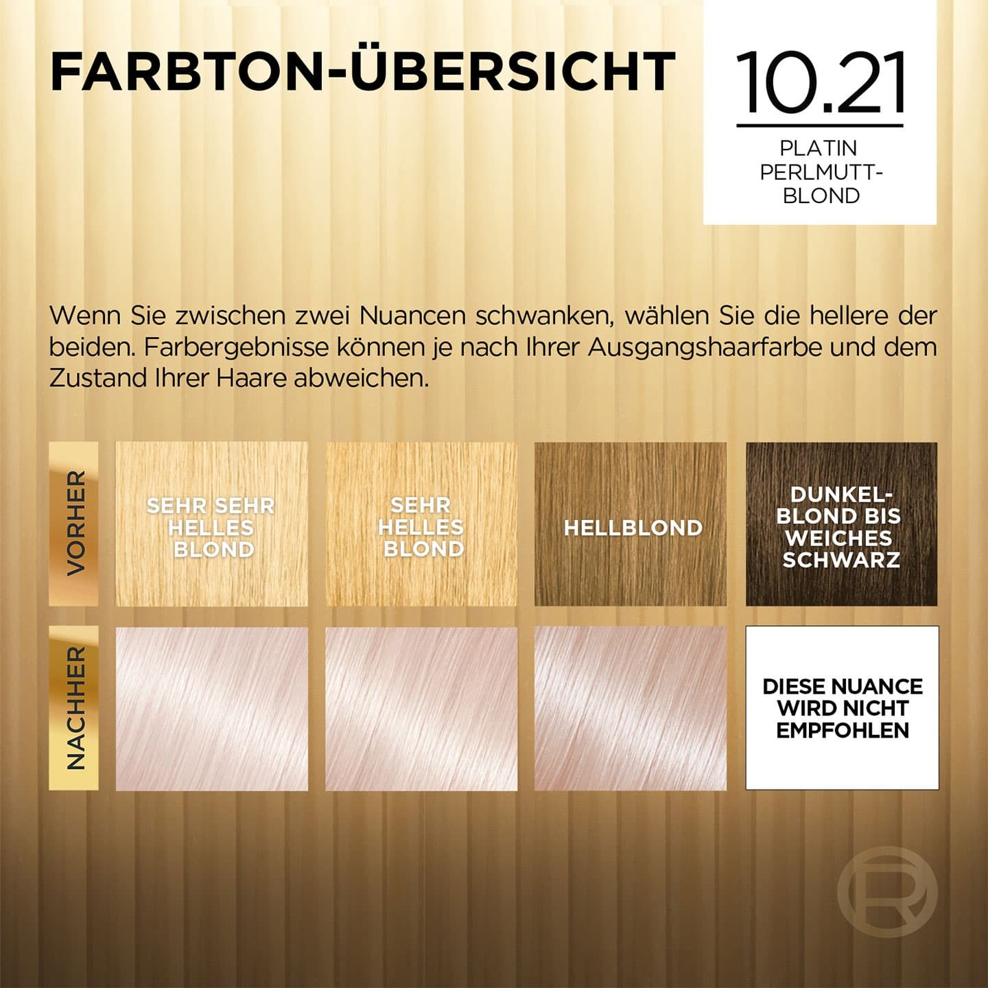 Blondehaare Stockholm Platin Perlmuttblond 1021 Preference Farbton-Übersicht